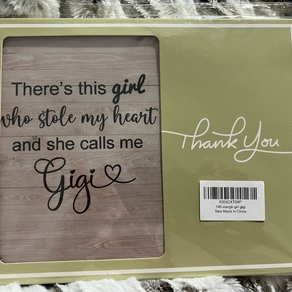 Other - Gigi Heartfelt Quote Frame - Black Text on Wood